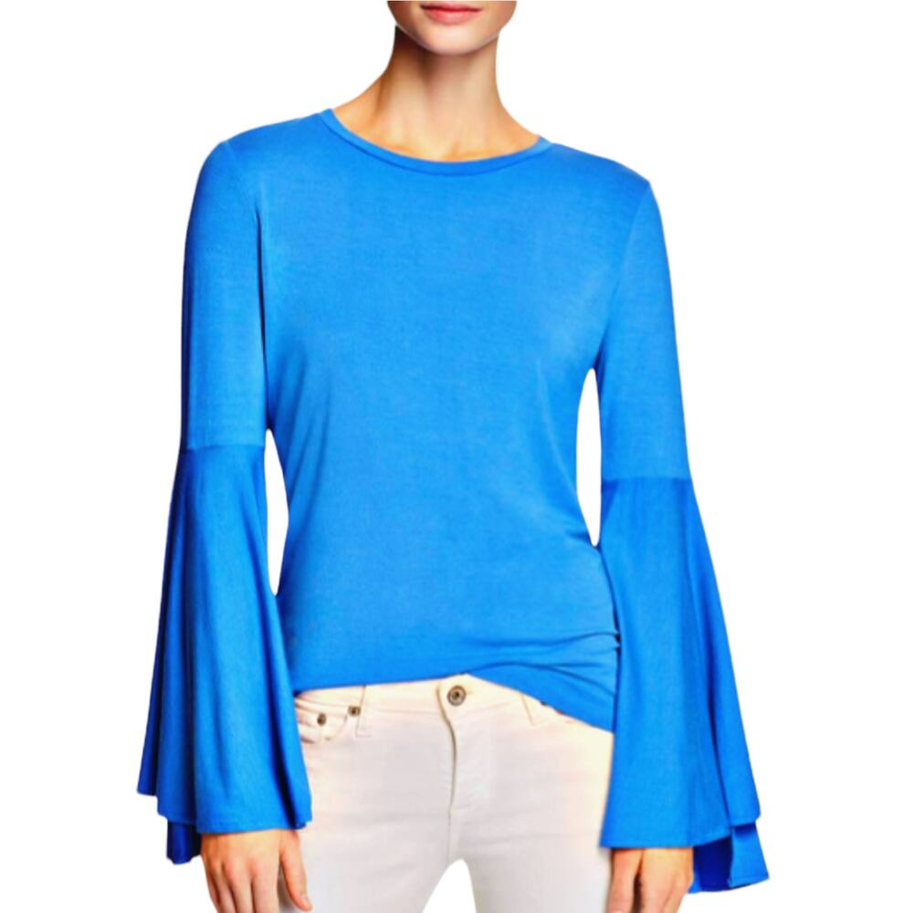 Le Gali Bell Sleeve Blue Top Size S